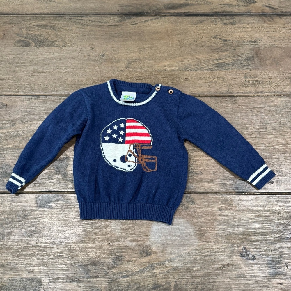 Decorated Originals for Kids Navy Blue Sweater with American Football Design 12M